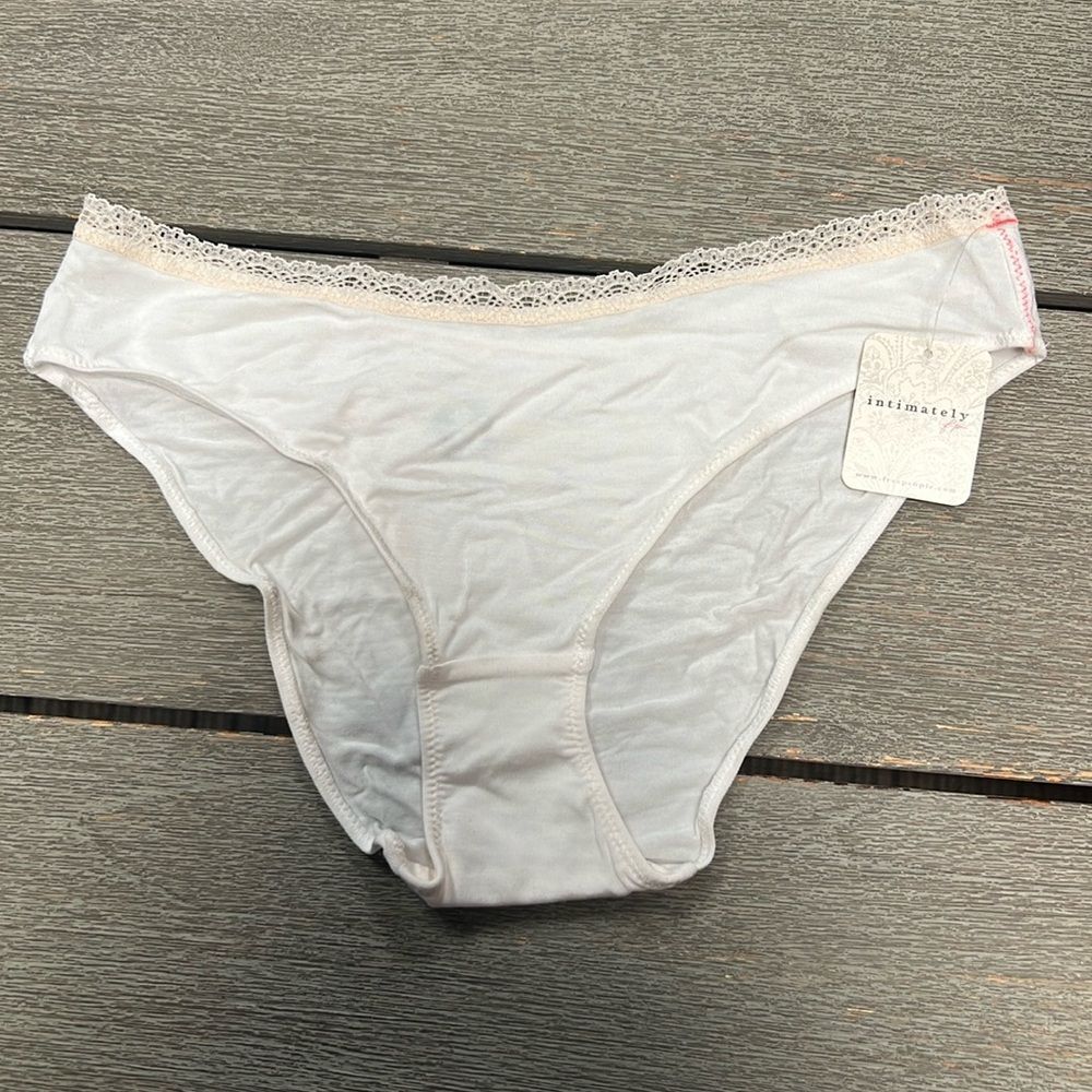 Free People White and Pink Lace Undies M